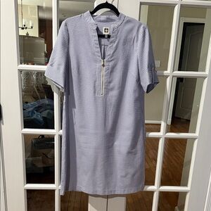 Anne Klein Blue and White Striped Casual Dress